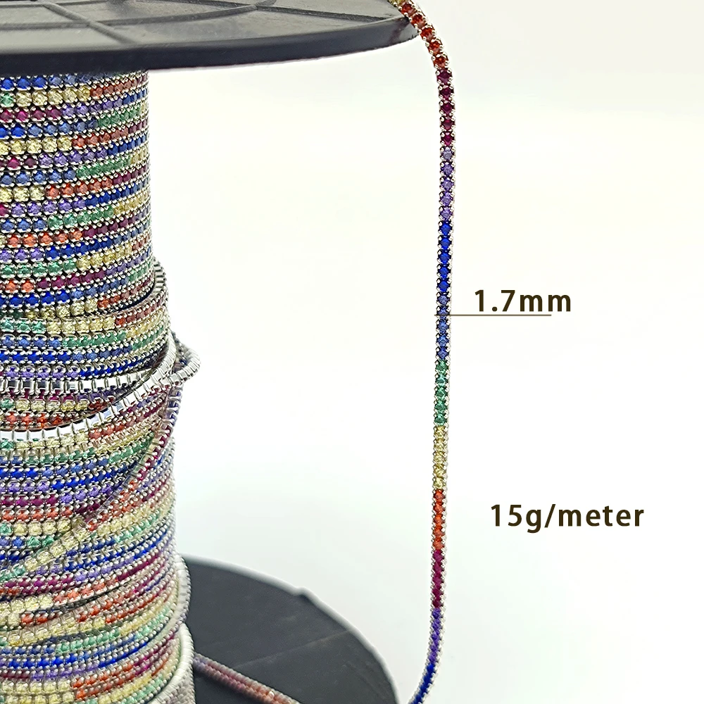 925 Sterling Silver Jewelry Chains Roll Unfinished in Bulk Colorful Tennis Chain for making Bracelet for DIY 18K Gold Plated
925 Sterling Silver Jewelry Chains Roll Unfinished in Bulk Colorful Tennis Chain for making Bracelet for DIY 18K Gold Plated