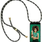Custom multi color transparent holder lanyard cord strap phone case necklace