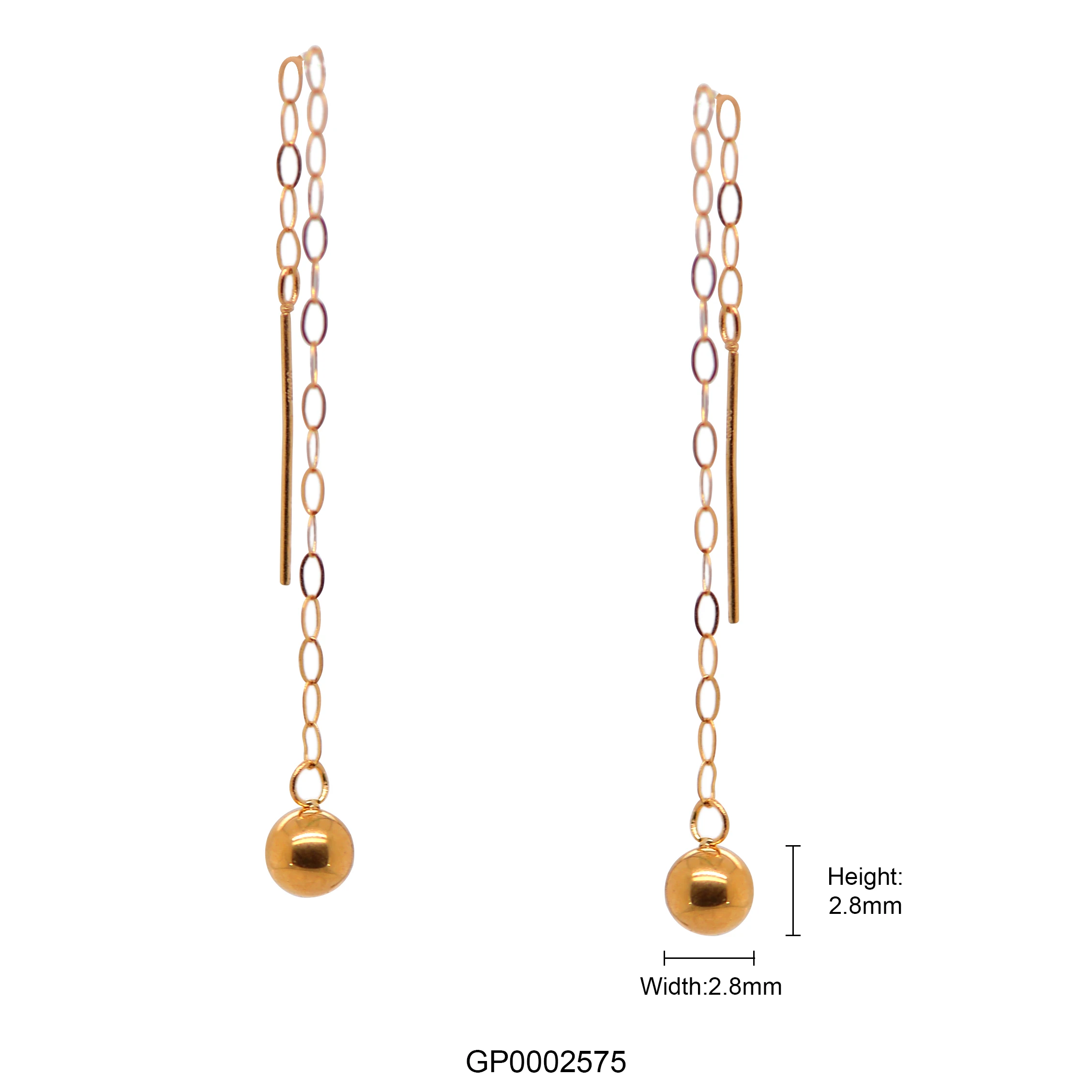 New arrival 3D Hard gold earrings18K Dangle chain earrings for women gold ball earrings
New arrival 3D Hard gold earrings18K Dangle chain earrings for women gold ball earrings