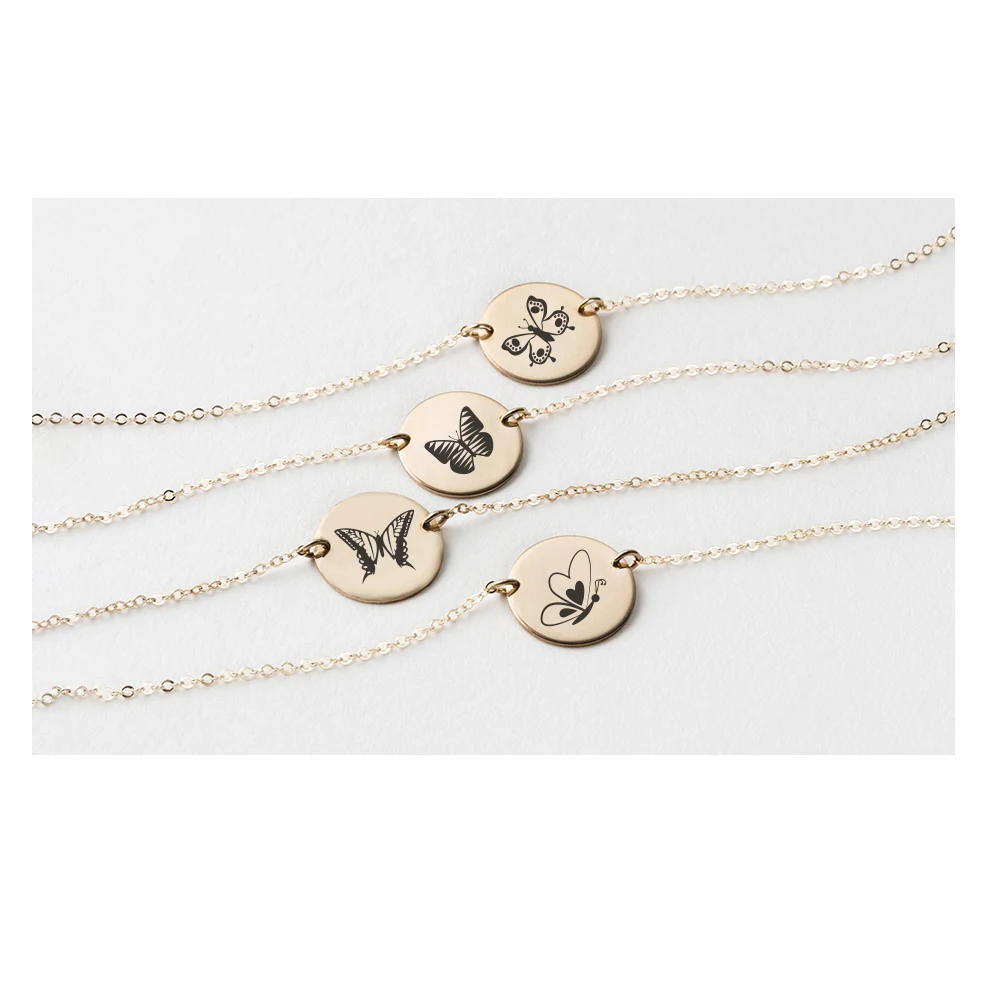 JUJIE Women's Simple Fashion 13mm Disc Pendant Bracelet Stainless Steel Laser Carved Butterfly Disc Bracelet Jewelry
JUJIE Women's Simple Fashion 13mm Disc Pendant Bracelet Stainless Steel Laser Carved Butterfly Disc Bracelet Jewelry