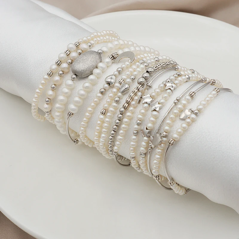 WBS014 2021 trendy euro jewelry women girl 925 sterling silver beads natural fresh water pearl elastic bracelets sets
WBS014 2021 trendy euro jewelry women girl 925 sterling silver beads natural fresh water pearl elastic bracelets sets