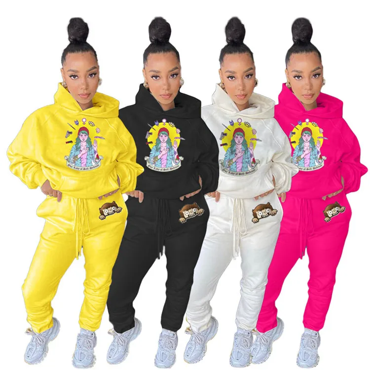 Fall Sweatsuit Street Wear Hoodies Fleece Print Jogging Sweat Suit Black Drawstring Pants Womens Tracksuits 2 Piece Set, As picture
Fall Sweatsuit Street Wear Hoodies Fleece Print Jogging Sweat Suit Black Drawstring Pants Womens Tracksuits 2 Piece Set, As picture
