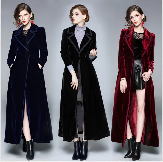 2021 Wholesale Winter And Autumn Ladies Lapel Collar Long Sleeve Double Breasted Maxi Velvet Women Coats, 3 colors
2021 Wholesale Winter And Autumn Ladies Lapel Collar Long Sleeve Double Breasted Maxi Velvet Women Coats, 3 colors