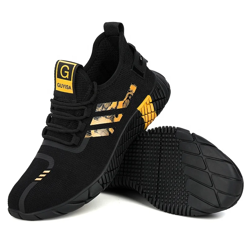 Guyisa with certified fashion breathable safety shoes men's anti-smash, anti-stab and non-slip work shoes, Black
Guyisa with certified fashion breathable safety shoes men's anti-smash, anti-stab and non-slip work shoes, Black