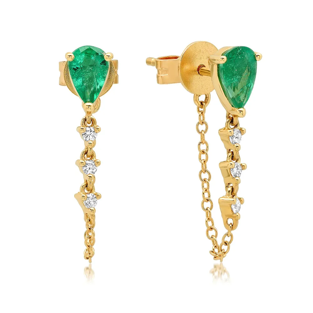 925 Sterling Silver Colorful Water Drop Zirconia Chain Tassel Stud Earrings Wholesale Jewelry
925 Sterling Silver Colorful Water Drop Zirconia Chain Tassel Stud Earrings Wholesale Jewelry