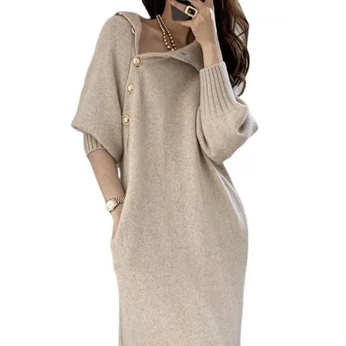 2021 autumn and winter clothes new arrival Loose Slim High-necked ladies knitted dress women, Picture color
2021 autumn and winter clothes new arrival Loose Slim High-necked ladies knitted dress women, Picture color