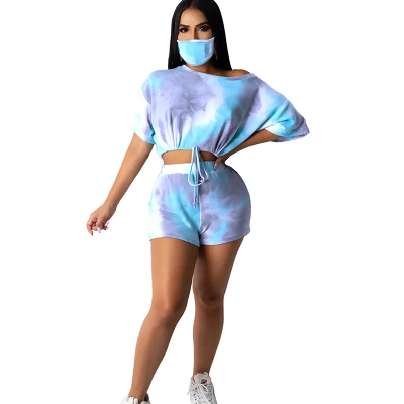 Tie-dyed Set Women Casual Round Neck Casual Fashion Drawstring Shirt Sports Shorts 2 Pice Suit Coldker
Tie-dyed Set Women Casual Round Neck Casual Fashion Drawstring Shirt Sports Shorts 2 Pice Suit Coldker