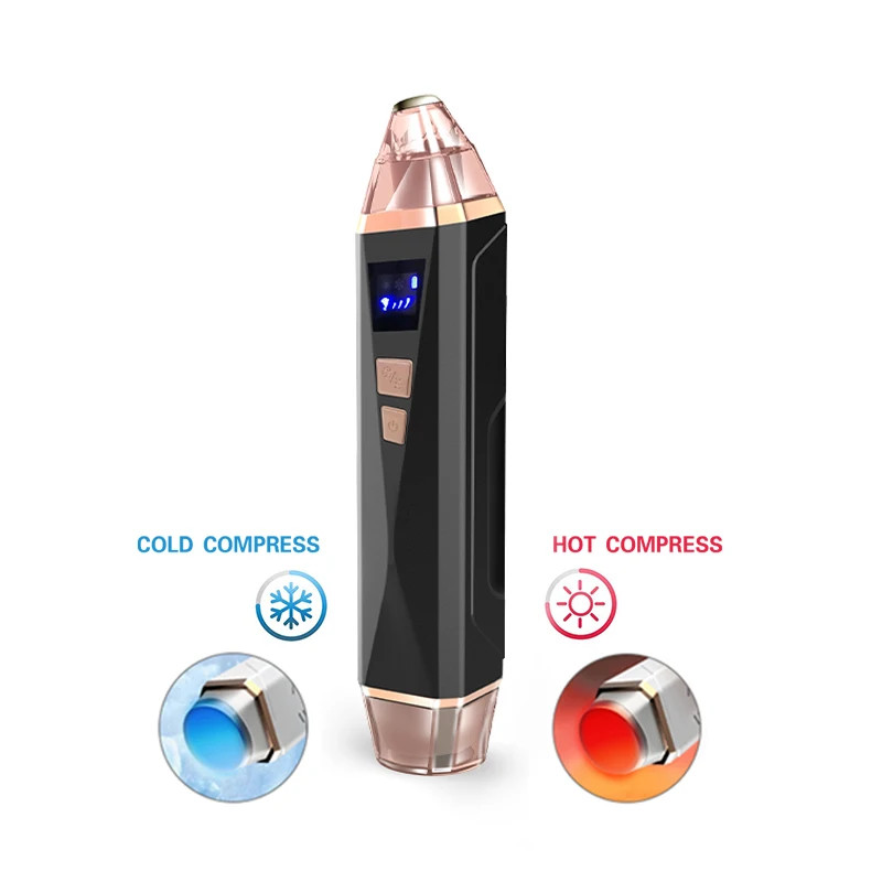 Hot cold compress comedo suction beauty device blackheads remover with vacuum suction, White, black
Hot cold compress comedo suction beauty device blackheads remover with vacuum suction, White, black