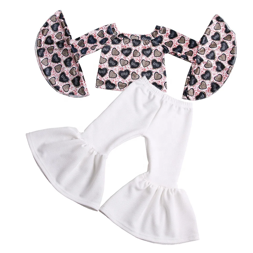 Fashion children's clothing Valentine's Day stitching flared pants toddler baby t shirt girls clothes
Fashion children's clothing Valentine's Day stitching flared pants toddler baby t shirt girls clothes