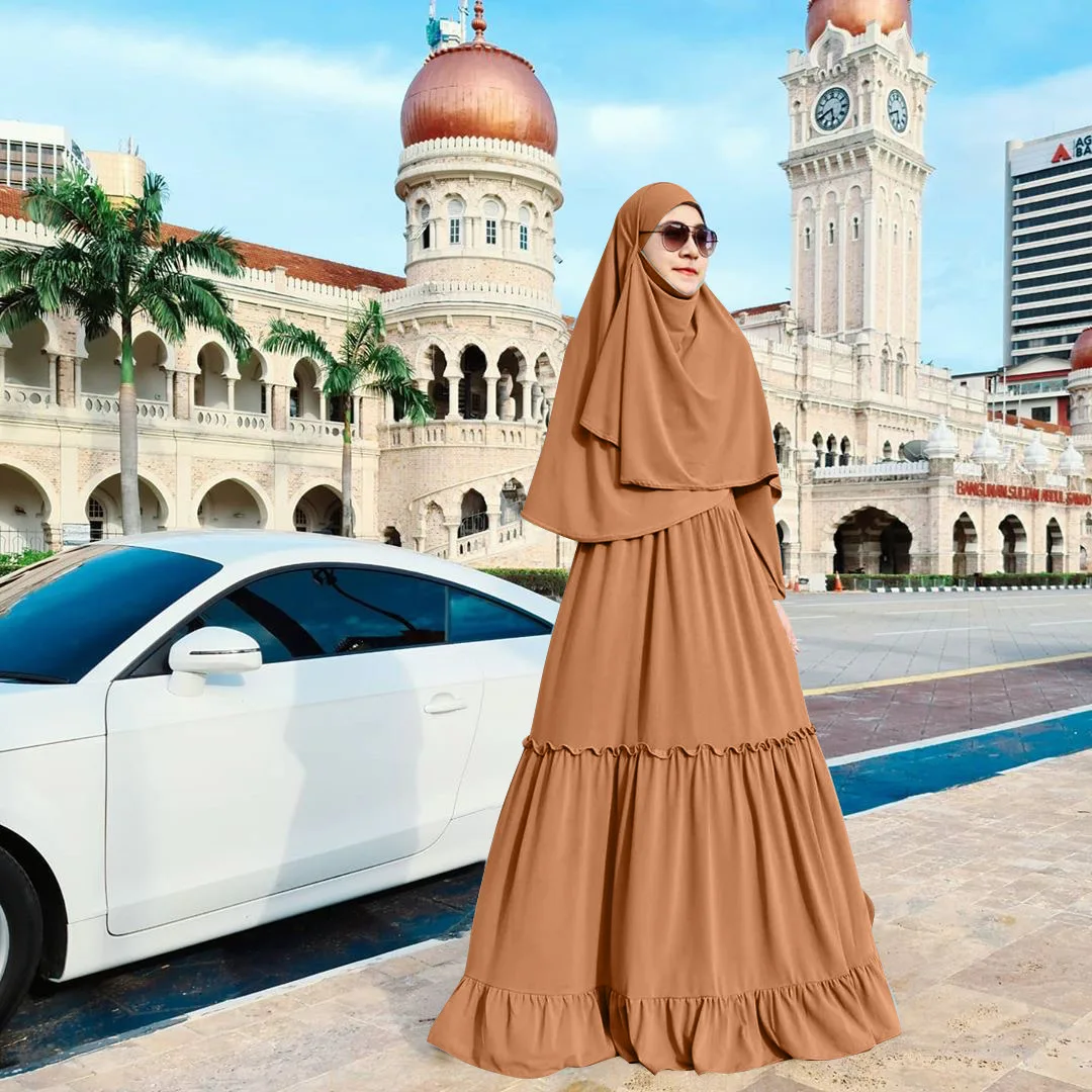 Muslim Soft Cardigan Dress With Hijab Vintage Court Dress Islamic Clothing, Picture
Muslim Soft Cardigan Dress With Hijab Vintage Court Dress Islamic Clothing, Picture
