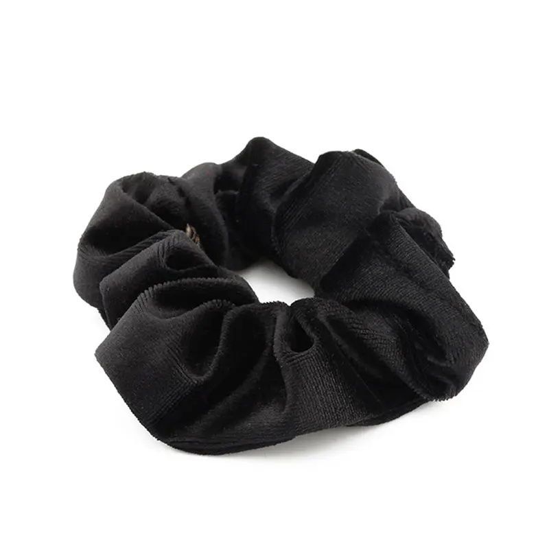 Women Elegant Velvet Solid Elastic Hair Bands Scrunchies Tie Hair Rubber Band Headband Lady Hair Accessories  N0001
