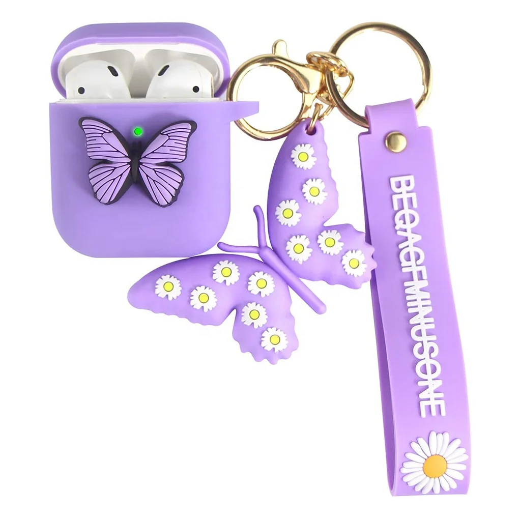 Cute 3D Butterfly Silicone Case With Keychain Shockproof Protective Cover Compatible for Airpod 1 2 Pro for Girls Women
Cute 3D Butterfly Silicone Case With Keychain Shockproof Protective Cover Compatible for Airpod 1 2 Pro for Girls Women
