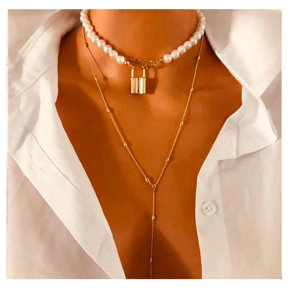Wholesale Price Romantic Lock Pendant Necklace Trendy Pearl Choker Necklace for Lady 2021 Top Selling Link Chain Layer Necklace
Wholesale Price Romantic Lock Pendant Necklace Trendy Pearl Choker Necklace for Lady 2021 Top Selling Link Chain Layer Necklace