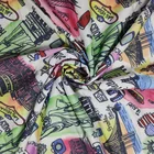 Heavy weight digital printing polyester with spandex chiffon printed fabric for women dress