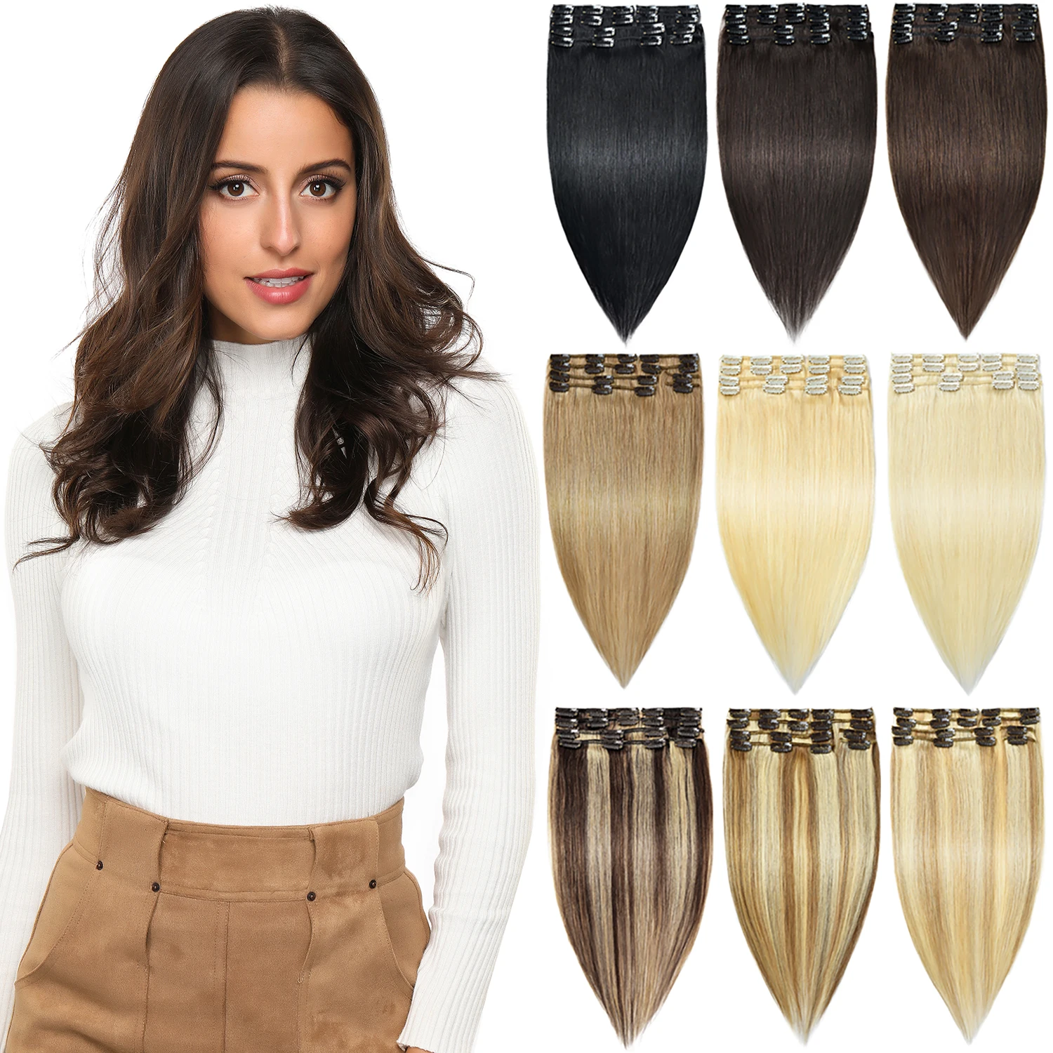 Free Shipping 100% Healthy Remy Human Hair Seamless Clip In Hair Extension, 8pc Per Set Clip In Human Hair, Colored as coloring or customiation
Free Shipping 100% Healthy Remy Human Hair Seamless Clip In Hair Extension, 8pc Per Set Clip In Human Hair, Colored as coloring or customiation