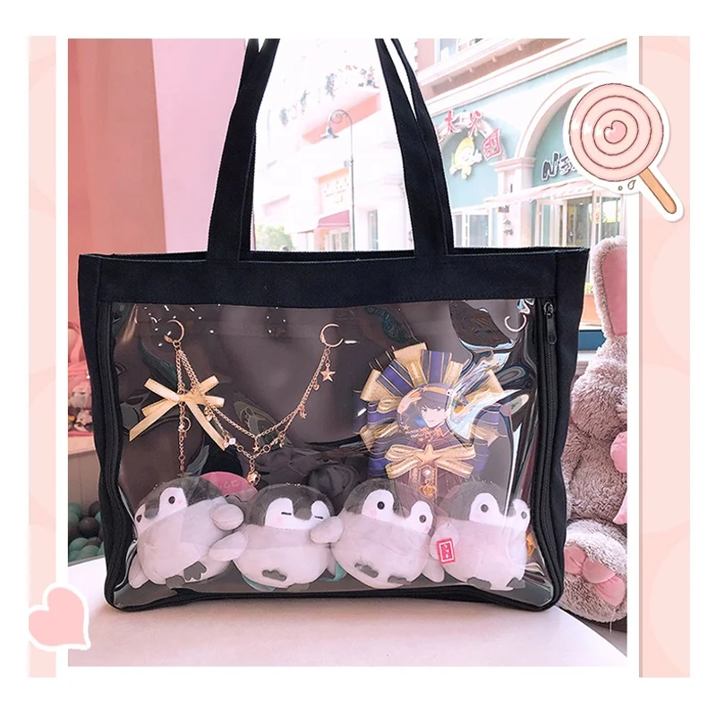 Trendy mix color custom logo outdoor party school teenage ladies women hand bags tote anime transparent ita bag clear pvc
Trendy mix color custom logo outdoor party school teenage ladies women hand bags tote anime transparent ita bag clear pvc