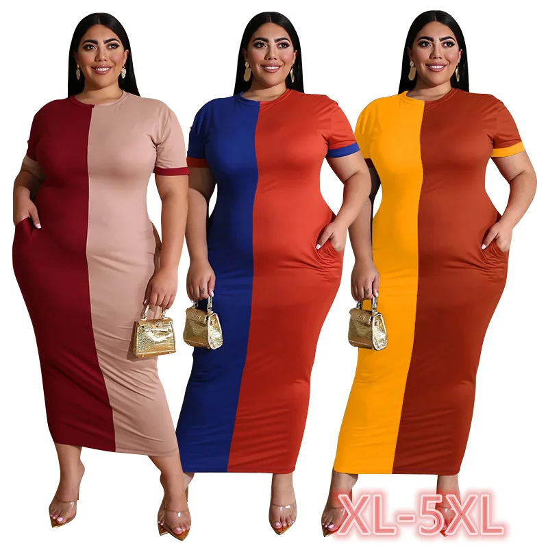 Large stock Colorblocking color matching tight-fitting sexy long dress plus size maxi dresses
Large stock Colorblocking color matching tight-fitting sexy long dress plus size maxi dresses