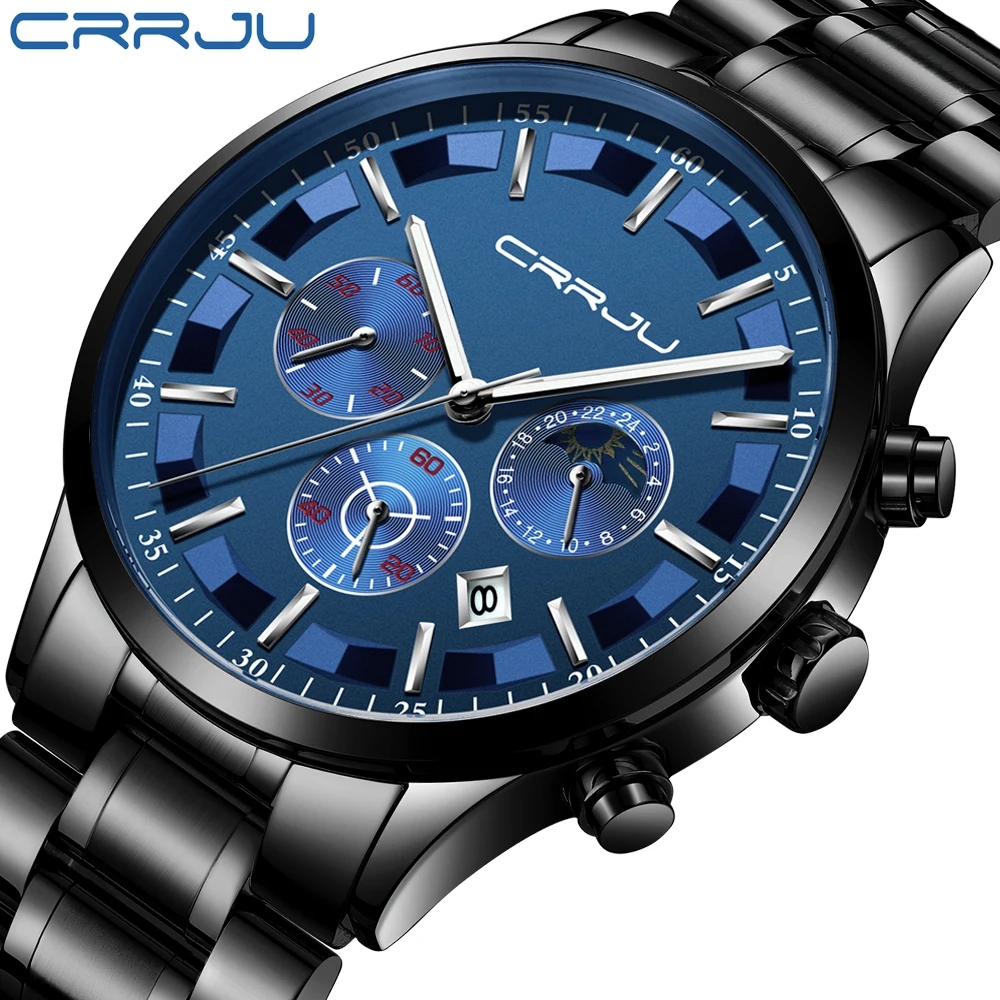 

CRRJU 2260 Watch Men Fashion Sport Quartz Clock Men Watches Top Brand Luxury Business Waterproof Male Watch Relogio Masculino