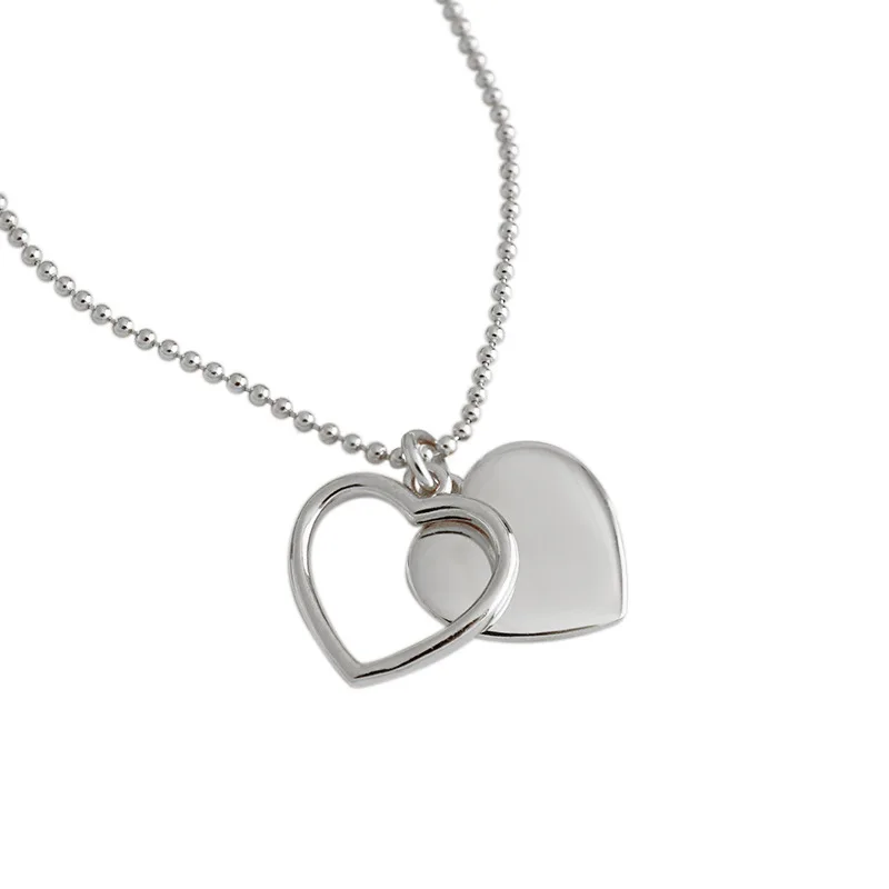 White Gold 18K Gold Plated Simple Electroplated Silver Necklace Little Bead Chain Heart Shape Pendant Silver Disc Necklace
White Gold 18K Gold Plated Simple Electroplated Silver Necklace Little Bead Chain Heart Shape Pendant Silver Disc Necklace