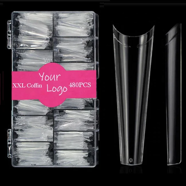 480Pcs Box XXXL Crystal Traceless False Tip French Professional Fingernail Deep C-curve Extra Long XXL Coffin Nail Tips, Clear
480Pcs Box XXXL Crystal Traceless False Tip French Professional Fingernail Deep C-curve Extra Long XXL Coffin Nail Tips, Clear