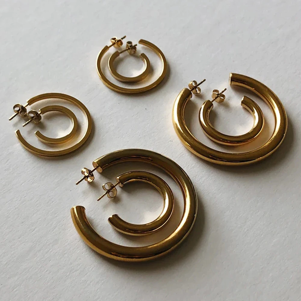 Waterproof Jewelry 18K Gold Plated Hollowed Tube Earrings Women Jewelry Stainless Steel Mini Gold Hollow Hoops Earrings
Waterproof Jewelry 18K Gold Plated Hollowed Tube Earrings Women Jewelry Stainless Steel Mini Gold Hollow Hoops Earrings