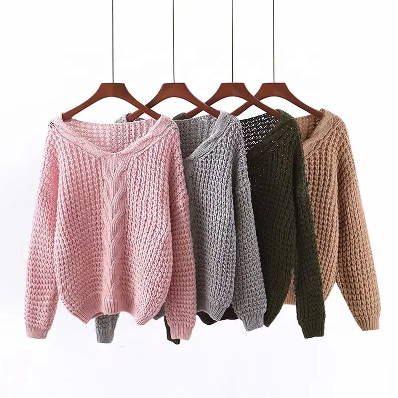 B61344A Fashionable Women's Short Sweater Long V Collar Cable Knitted Top Knitwear, Pink/gray/army green/khaki/wine red
B61344A Fashionable Women's Short Sweater Long V Collar Cable Knitted Top Knitwear, Pink/gray/army green/khaki/wine red