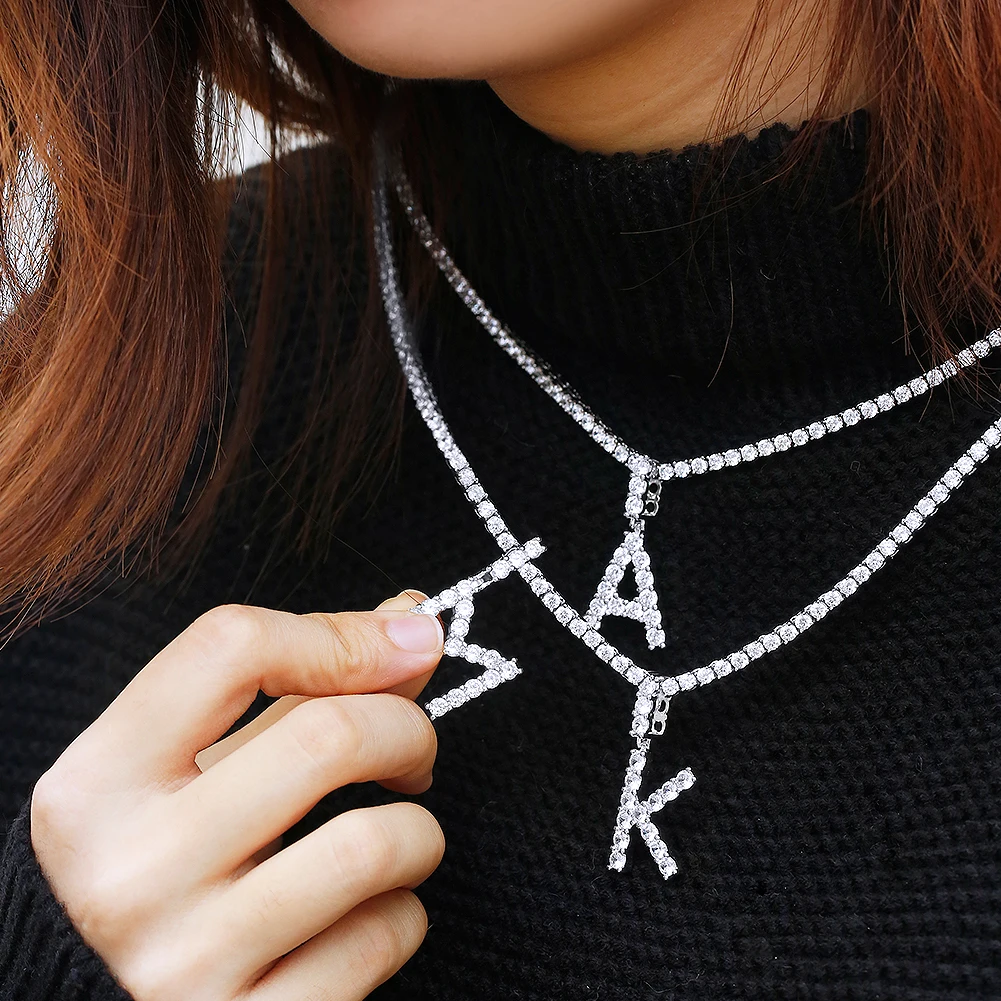 KRKC Bling Women Letter Pendant Charm Tennis Chain Jewelry Stainless Steel Gold Plated Diamond Letter Necklace Initial Necklace
KRKC Bling Women Letter Pendant Charm Tennis Chain Jewelry Stainless Steel Gold Plated Diamond Letter Necklace Initial Necklace
