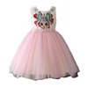 Latest kids frock design flower baby girl cartoon surprise doll character prom party dress