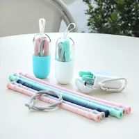 

New Product Ideas Portable Eco Friendly Collapsible Silicone Drinking Reusable Straw Supplier