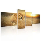 African Lion Canvas Prints for Modern Living Room Wall Decoration Framed Wild Animal Oil Painting