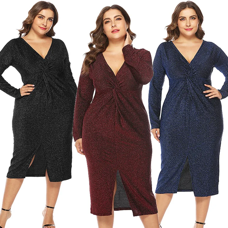 Plus Size Autumn Winter Christmas Women Dresses Casual party Dresses Fashion slit sexy plus size dresses for fat women
Plus Size Autumn Winter Christmas Women Dresses Casual party Dresses Fashion slit sexy plus size dresses for fat women