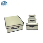 High quality clothing collapsible non-woven fabric storage cube box with handles & lid for home