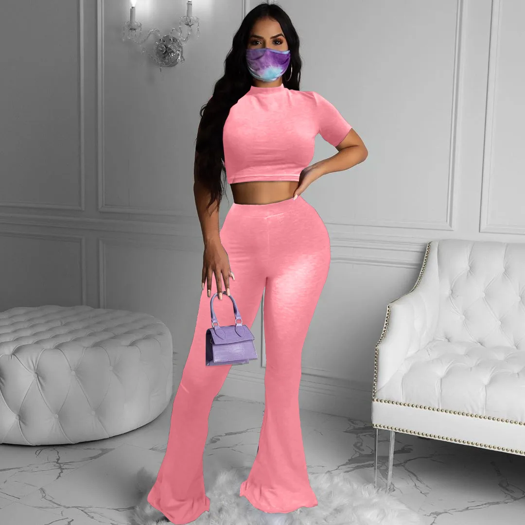 2020 European and American fashion casual women's big horn short sleeve two piece set
2020 European and American fashion casual women's big horn short sleeve two piece set