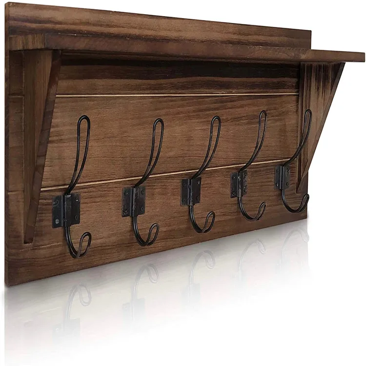 Country style wall-mounted hanger rack-brown wooden country style 60.96 cm entrance rack with 5 rustic hooks
Country style wall-mounted hanger rack-brown wooden country style 60.96 cm entrance rack with 5 rustic hooks