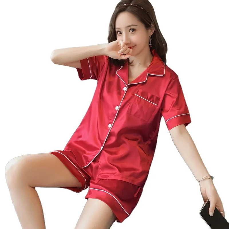Manufacturers wholesale Silk Plus Size Ladies Pajamas custom pajamas Short Set Satin Pyjamas imitated Silk Pyjamas, Picture shows
Manufacturers wholesale Silk Plus Size Ladies Pajamas custom pajamas Short Set Satin Pyjamas imitated Silk Pyjamas, Picture shows