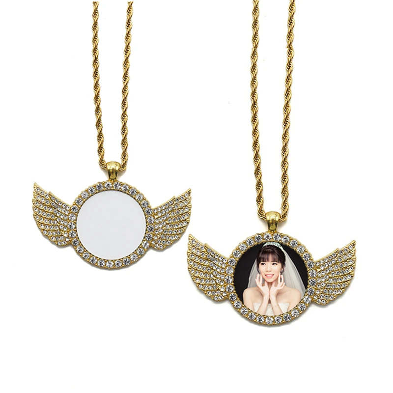 Sublimation Necklace Heart Angel Wing Necklace Hip Hop Jewelry Sublimation Necklace Blanks Customized Photo
Sublimation Necklace Heart Angel Wing Necklace Hip Hop Jewelry Sublimation Necklace Blanks Customized Photo