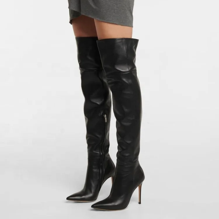 Custom Leather Boots Women Shoes Size 48 Ladies Winter Over the Knee Gothic Boots Thin Heeled Black Pointed Female Boots
Custom Leather Boots Women Shoes Size 48 Ladies Winter Over the Knee Gothic Boots Thin Heeled Black Pointed Female Boots