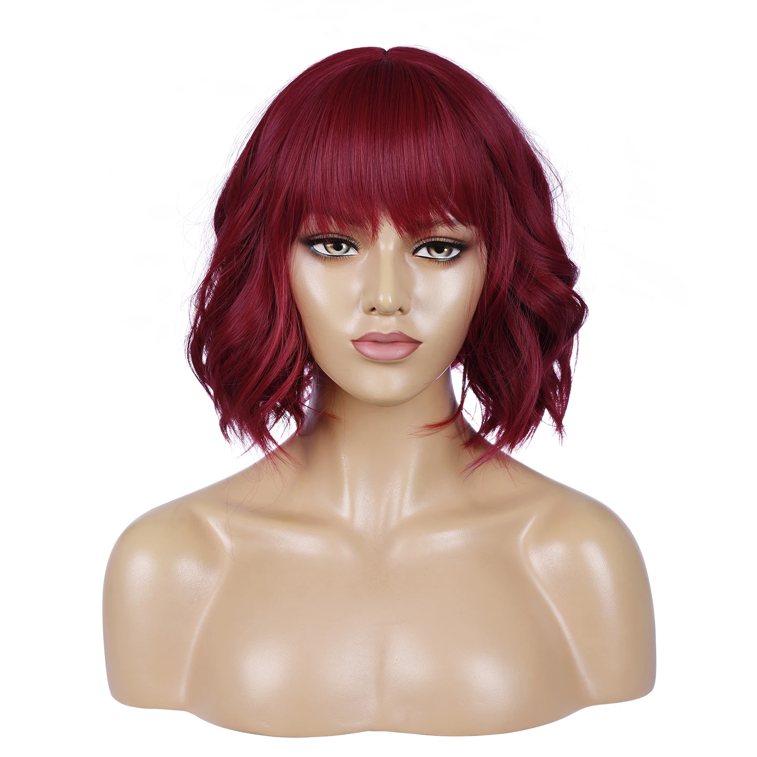 Hot Selling Synthetic Curly Wave Wine Red Wigs With Full Bangs Cheap Short Bob Wigs For Black Women
Hot Selling Synthetic Curly Wave Wine Red Wigs With Full Bangs Cheap Short Bob Wigs For Black Women