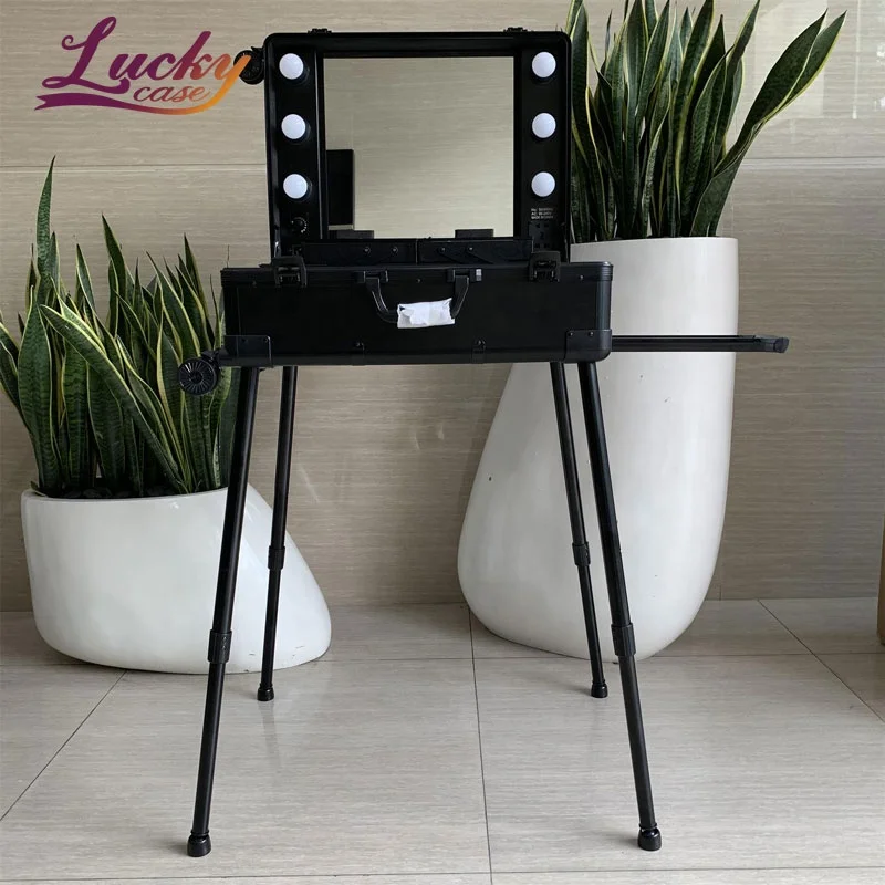 Luxury Makeup Case with Lights Adjustable 3 Color Makeup Cosmetic Mirror Case Professional Cosmetic Work Station Storage, Black/pink/rose gold
Luxury Makeup Case with Lights Adjustable 3 Color Makeup Cosmetic Mirror Case Professional Cosmetic Work Station Storage, Black/pink/rose gold