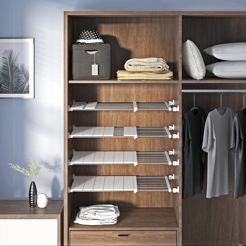 Easy installation adjustable stainless steel wardrobe closet board layering bedroom storage organizer shelf rack, White
Easy installation adjustable stainless steel wardrobe closet board layering bedroom storage organizer shelf rack, White