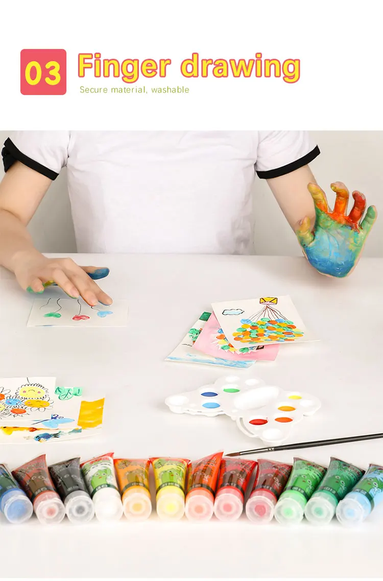 wholesale kids finger paint multiple colors non-formaldehyde