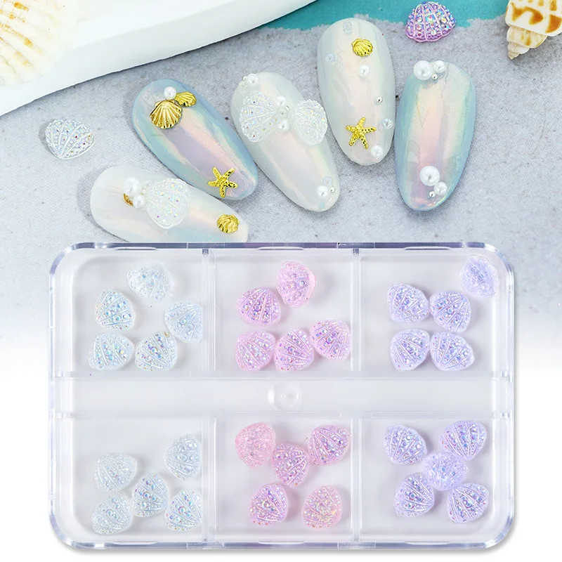 6 Grids Box Resin Ornament Ocean Style Nail Charms Aurora Seashell Decoration for Nail Art Craft DIY
6 Grids Box Resin Ornament Ocean Style Nail Charms Aurora Seashell Decoration for Nail Art Craft DIY