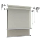 Manufacturer Double Sided Sheer Pull Up and Down Sliding Shower Window Roller Blinds Shade Curtain