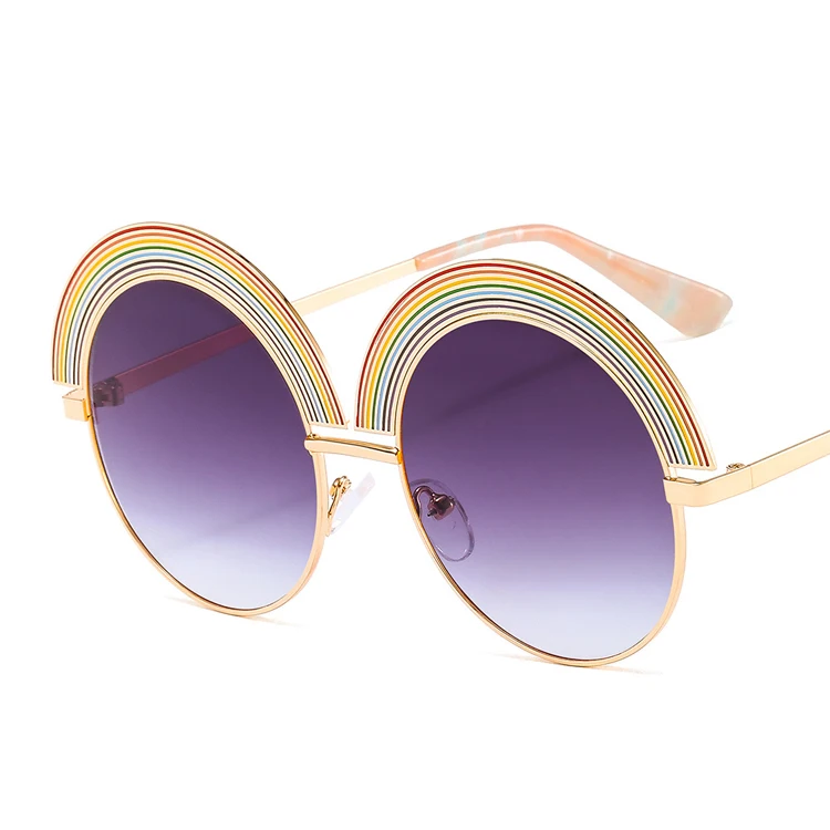 New Metal Frame Rainbow Women Sun glasses Vintage Female Colorful Circle sunglasses fashion
New Metal Frame Rainbow Women Sun glasses Vintage Female Colorful Circle sunglasses fashion