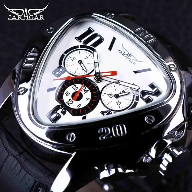 JARAGAR Automatic Mechanical Men Watch Fashion Geometric Triangle Sport Racing Design Watches Leather Business Men's Wristwatch, 4-colors
JARAGAR Automatic Mechanical Men Watch Fashion Geometric Triangle Sport Racing Design Watches Leather Business Men's Wristwatch, 4-colors