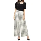 Fashion Europe and America Non-stretchable Polka dot Trousers Loose Long Casual Wide Leg Pants