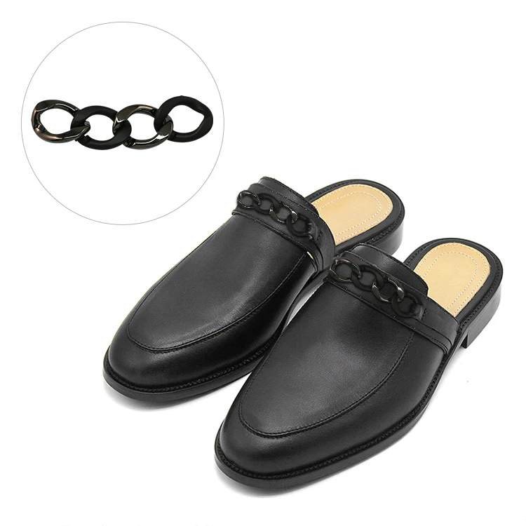Factory Price Mens Leather Sandals Shoe Accessories Fashion Black Buckle Metal Shoes Chain
Factory Price Mens Leather Sandals Shoe Accessories Fashion Black Buckle Metal Shoes Chain