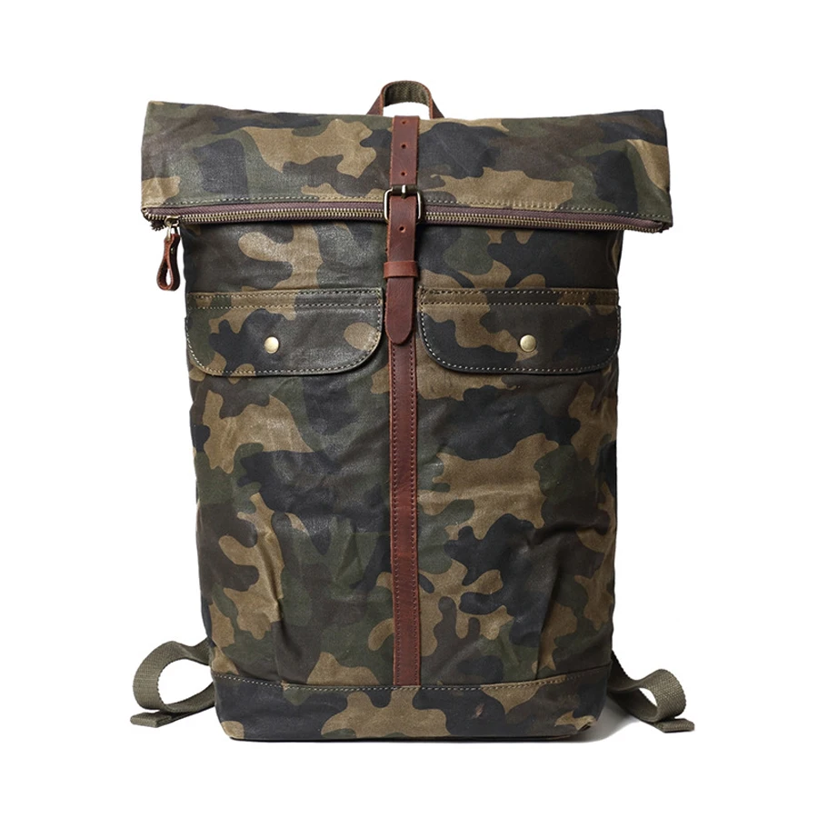 2020 New Arrival Waxed Canvas camo military backpack wholesale Water Proof Roll Top Travel Hiking Rucksack, Customized
2020 New Arrival Waxed Canvas camo military backpack wholesale Water Proof Roll Top Travel Hiking Rucksack, Customized