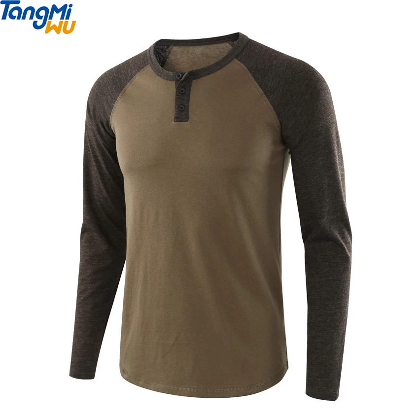 2021 factory wholesale Men Casual Slim Contrast color button raglan Long Sleeve Fit T Shirts men
2021 factory wholesale Men Casual Slim Contrast color button raglan Long Sleeve Fit T Shirts men