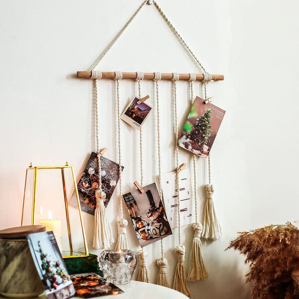 Macrame Home Decor Wall Hanging Pictures Organizer Boho Macrame Wall Hangings Photo Display 40 x 70cm, Beige or customized
Macrame Home Decor Wall Hanging Pictures Organizer Boho Macrame Wall Hangings Photo Display 40 x 70cm, Beige or customized